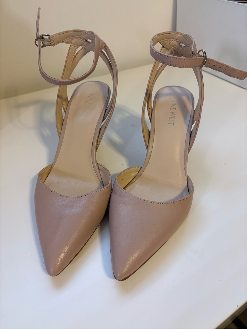 Nine West Blush Pointed-Toe Ankle-Strap Heels